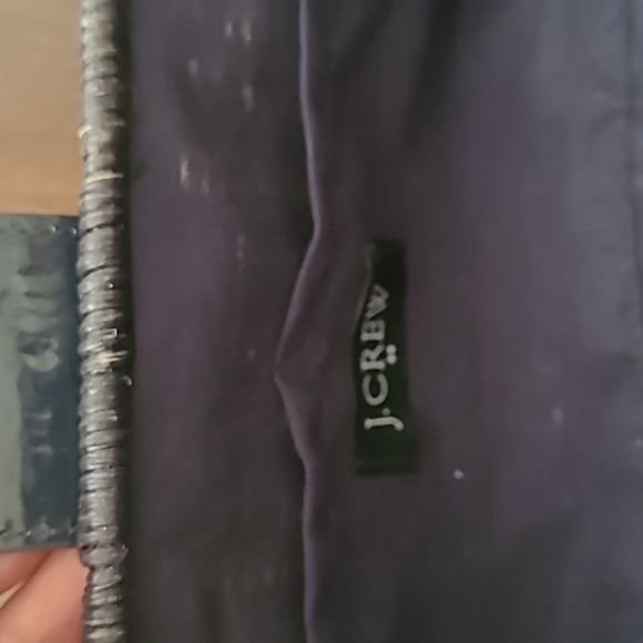 J.Crew natural Navy wicker basket patent leather brass buckle purse - Picture 4 of 8